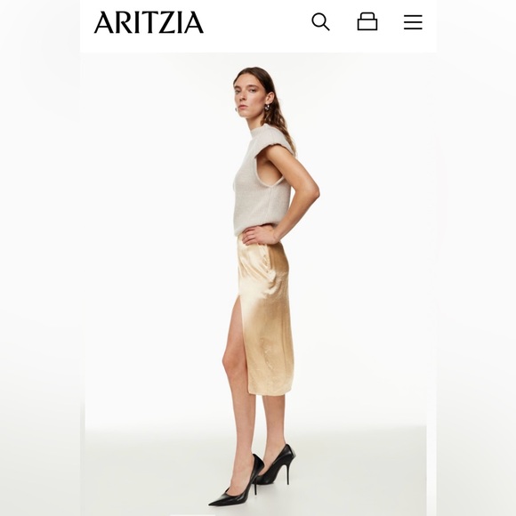 Aritzia Cream Pencil Skirt - Picture 3 of 6